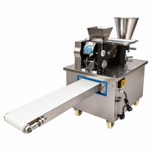 Commercial filled dough forming machine with conveyor